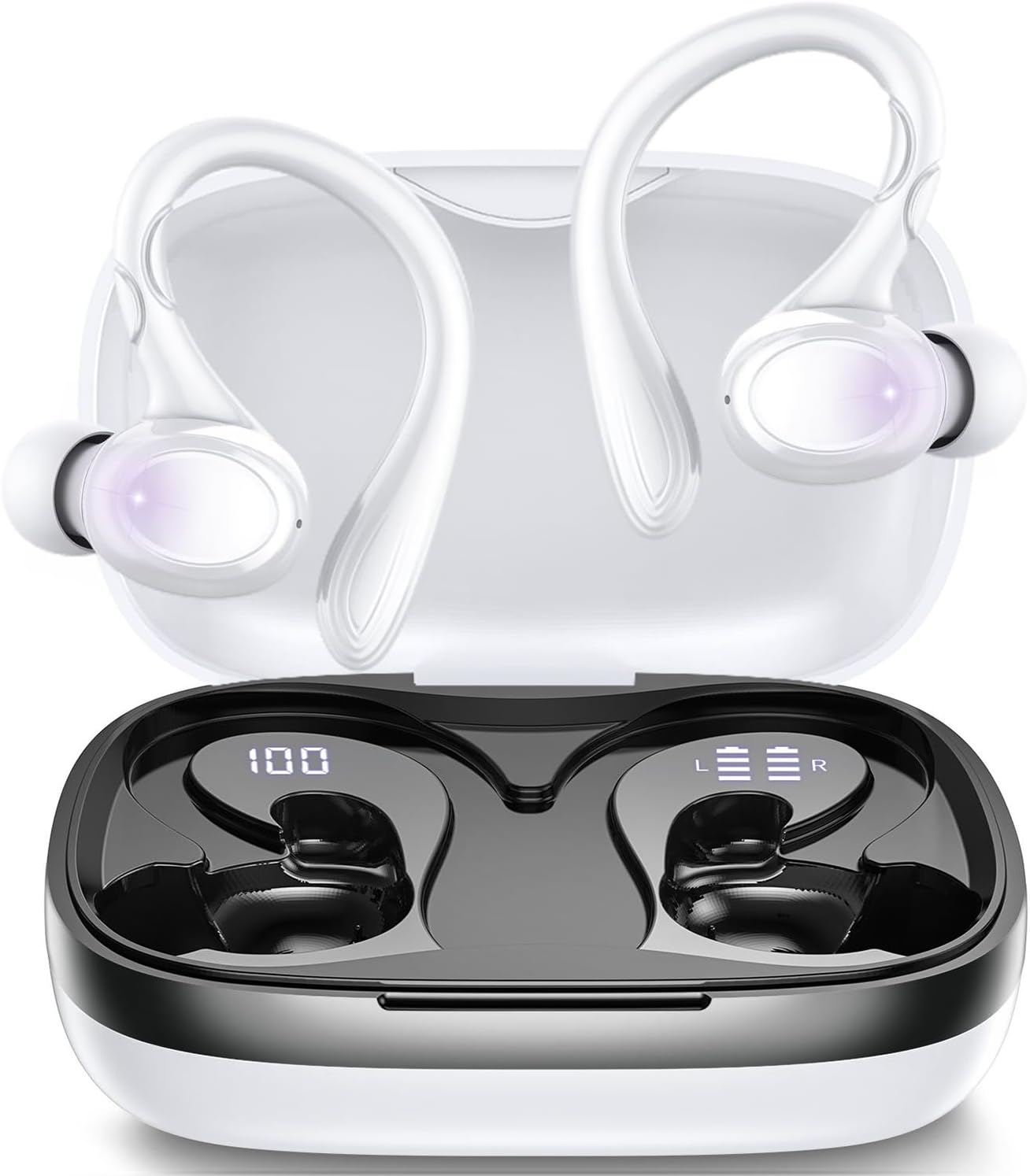 HUJINA Wireless Earbuds: 60H Playback, Noise Cancelling, Clear Calls - IPX7 Waterproof for Sports