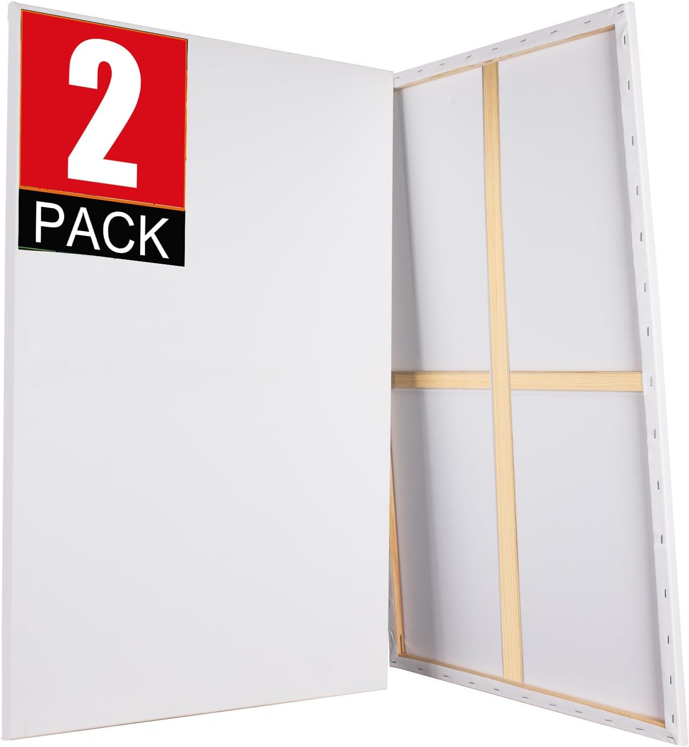 Stretched Canvases for Painting 2 Pack 24x36 Large Canvas
