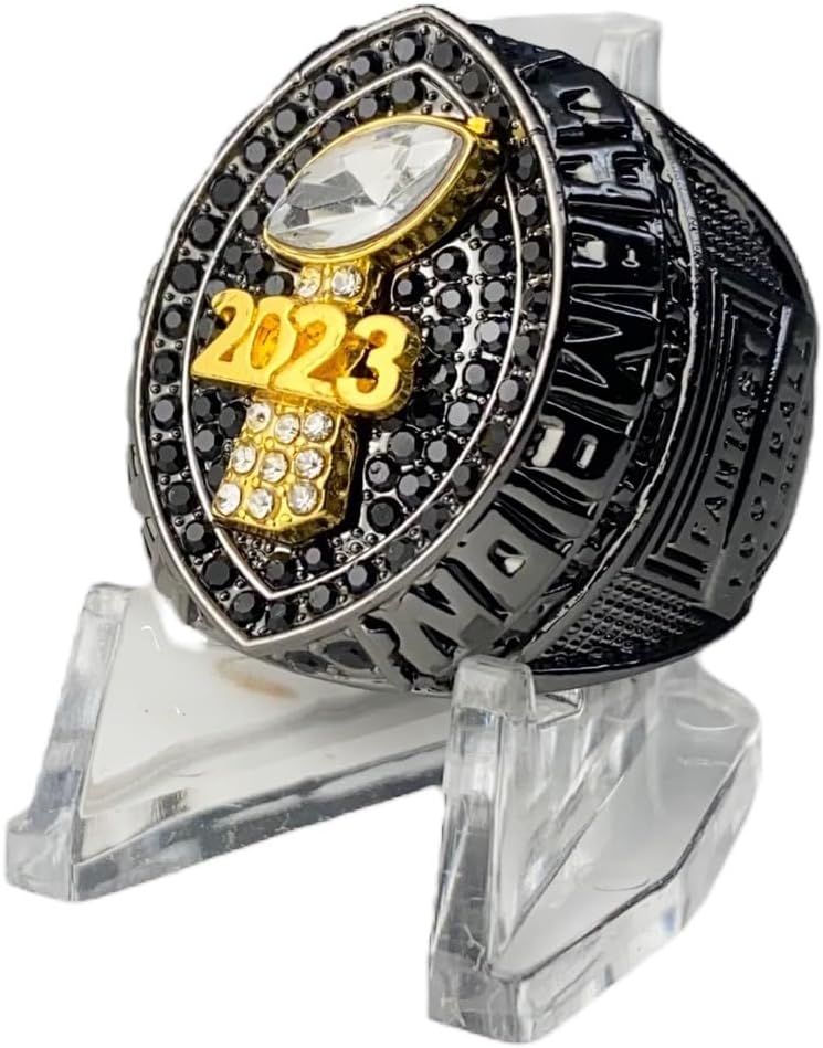 2023 Black Plated Fantasy Football Championship Trophy Ring