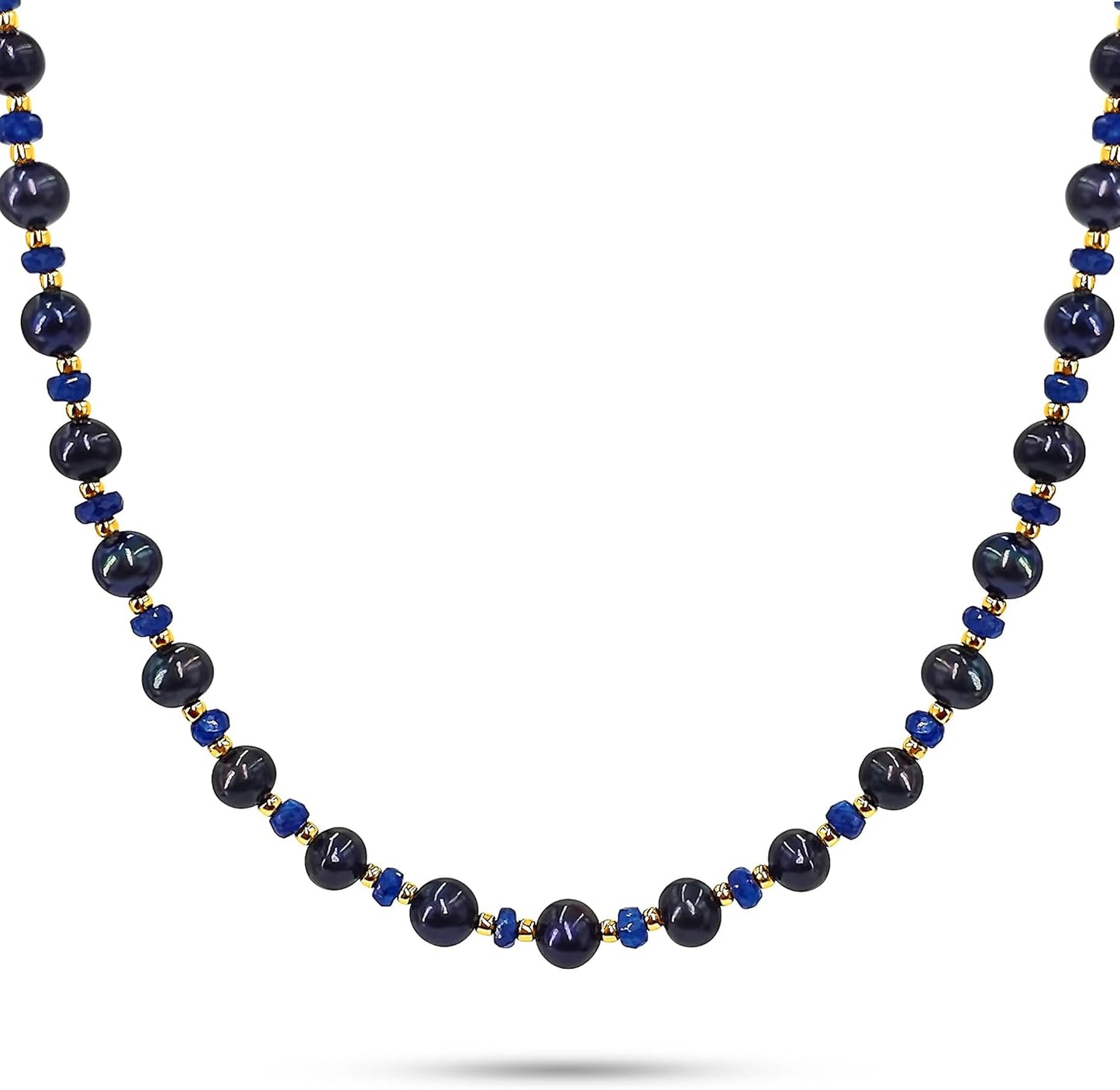 Real Pearls and Stone Strand Choker Necklace for Unique Gifts