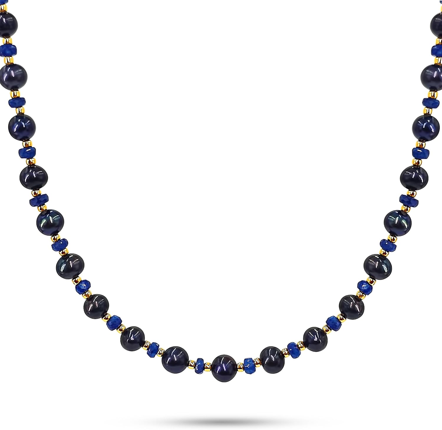 Real Pearls and Stone Strand Choker Necklace for Unique Gifts