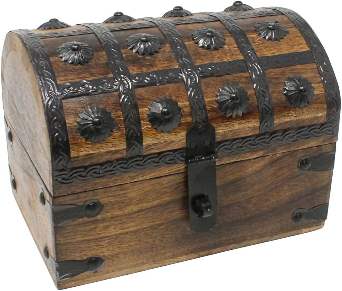 Nautical Cove Treasure Chest Decorative Wooden Box for Keepsakes