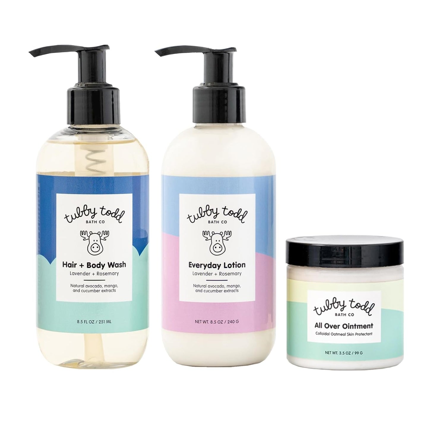 Tubby Todd 3-Step Baby Bath & Skincare Routine for Sensitive Skin