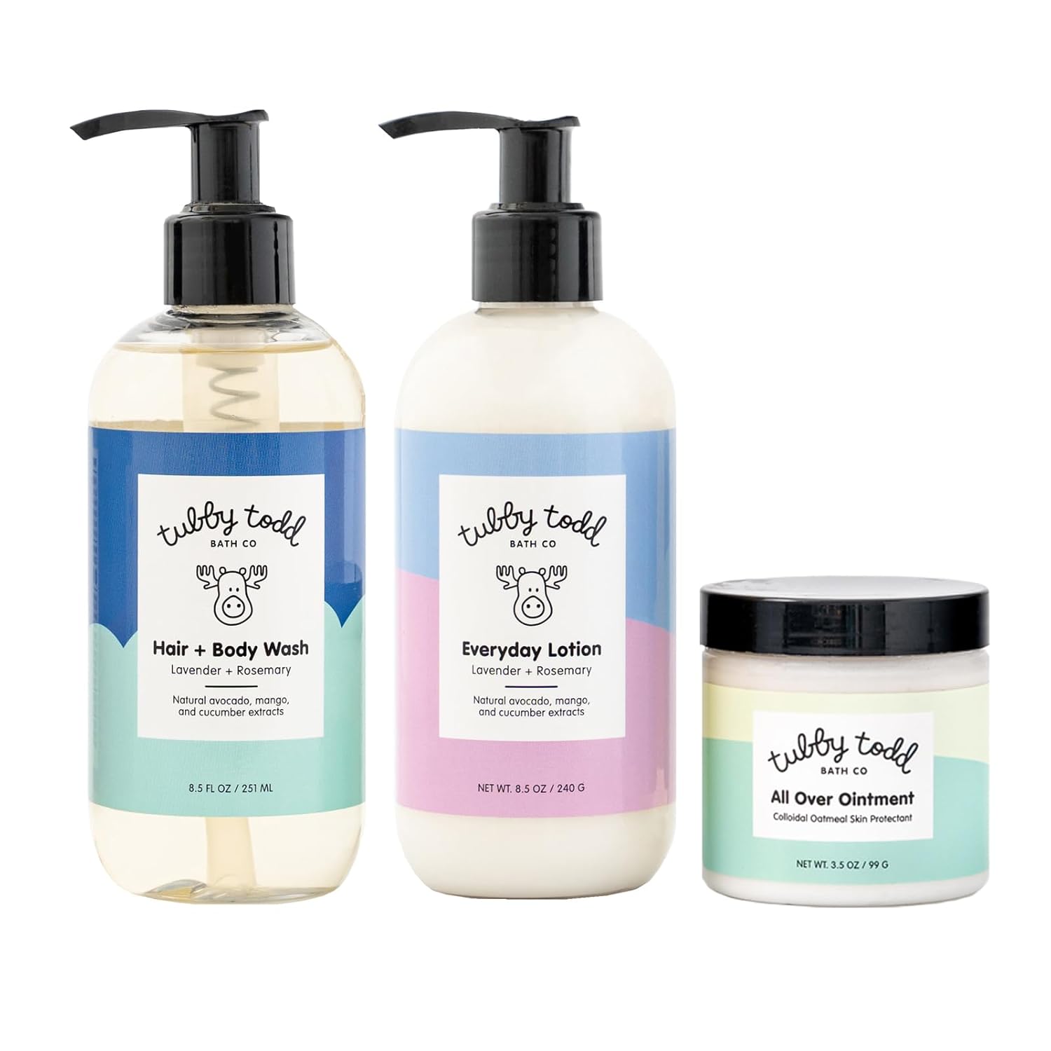 Tubby Todd 3-Step Baby Bath & Skincare Routine for Sensitive Skin