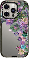 Impact Case for iPhone 15 Pro My Succulent Garden - Clear Black
