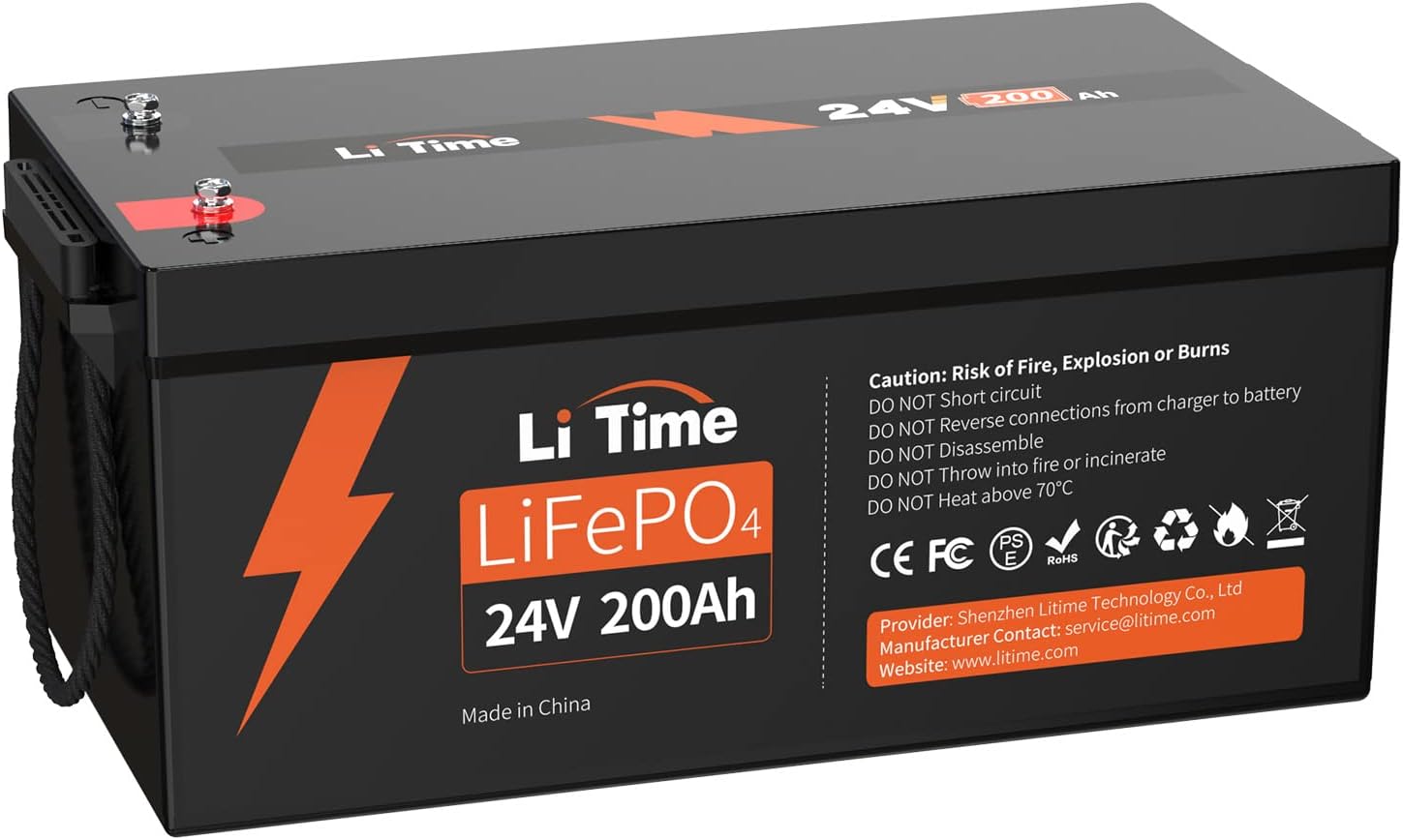 LiTime 24V 200Ah Lithium Battery for Home Backup and RV Use