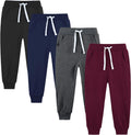 Toddler and Kids Boys Sweatpants Joggers 4 Pack - Soft 100% Cotton Fit