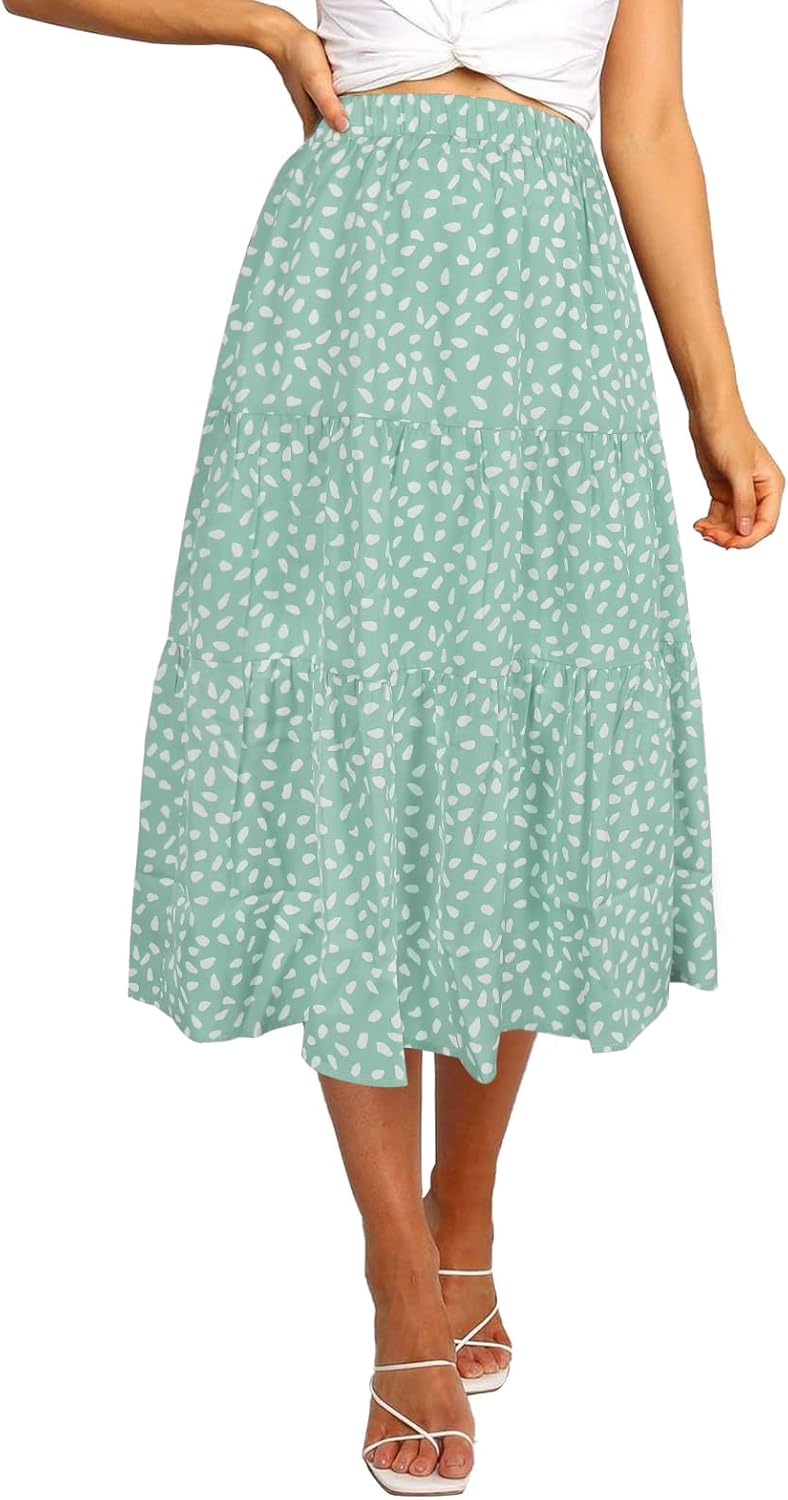 Boho Leopard Print Midi Skirt for Women - Stylish A-Line Design