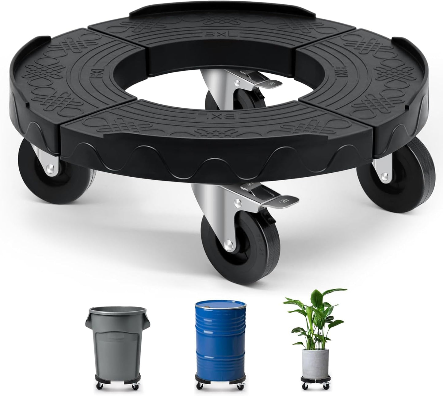 Nefish Adjustable Trash Can Dolly Wheels for Heavy Duty Use