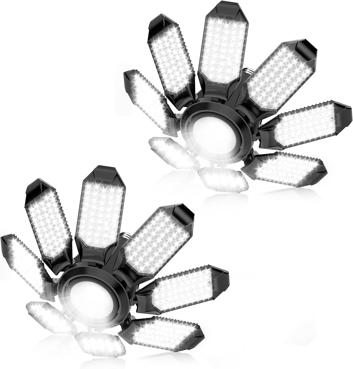 LED Garage Light with 8 Deformable Panels for Bright Lighting