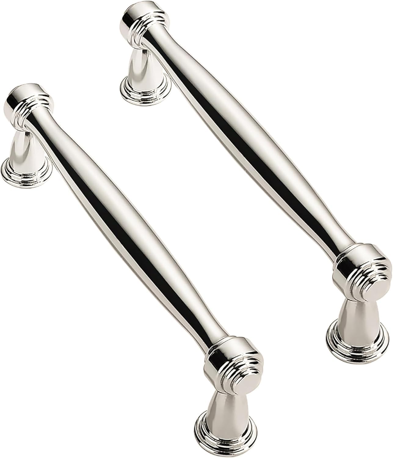 Solid Heavy Duty 10 Pack 3-1/2 Inch Polished Nickel Cabinet Pulls