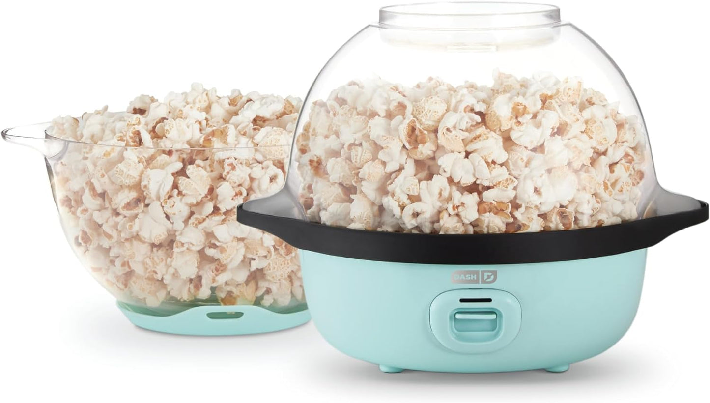 DASH SmartStore Popcorn Maker: Perfectly Stirred Popcorn in Minutes! - Aqua