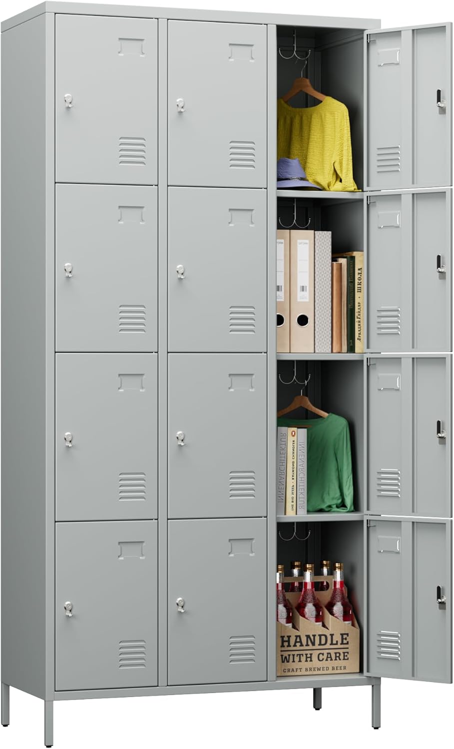 Aobabo 12 Doors Metal Storage Locker for Office and Gym Use