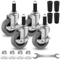 3 Inch Expanding Stem Caster Wheels Set of 4 - Heavy Duty Replacement