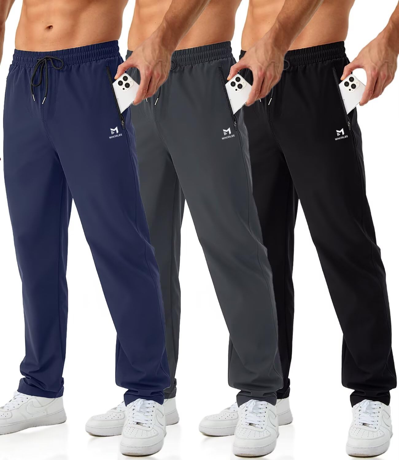 Mens Joggers with Zipper Pockets for Workout and Gym Use