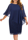 Plus Size Dresses Wedding Guest - Semi Formal Lace Cape Dress