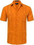 Allsense Men's Cuban Guayabera Short-Sleeve Button-Down Shirt