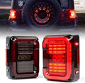 Xprite Smoked C-Shaped JK LED Tail Lights Compatible with 2007-2018