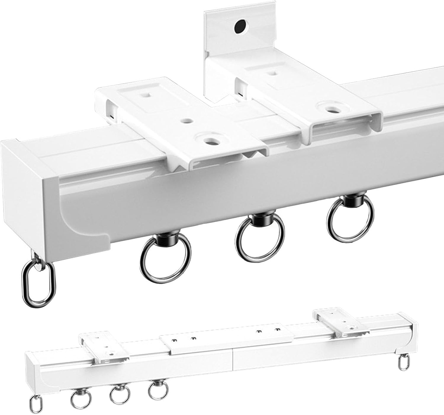 Easy Ceiling Mount Curtain Track for Effortless Room Divider - White