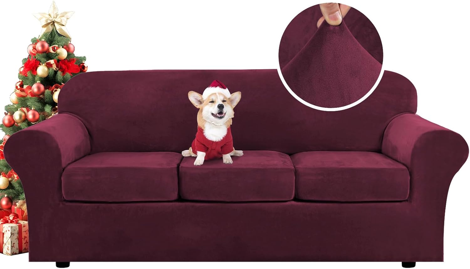 H.VERSAILTEX Modern Velvet Plush 4 Piece Sofa Slipcover Review