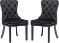 KCC Velvet Dining Chairs Set of 2 - Tufted Upholstered Dining Side