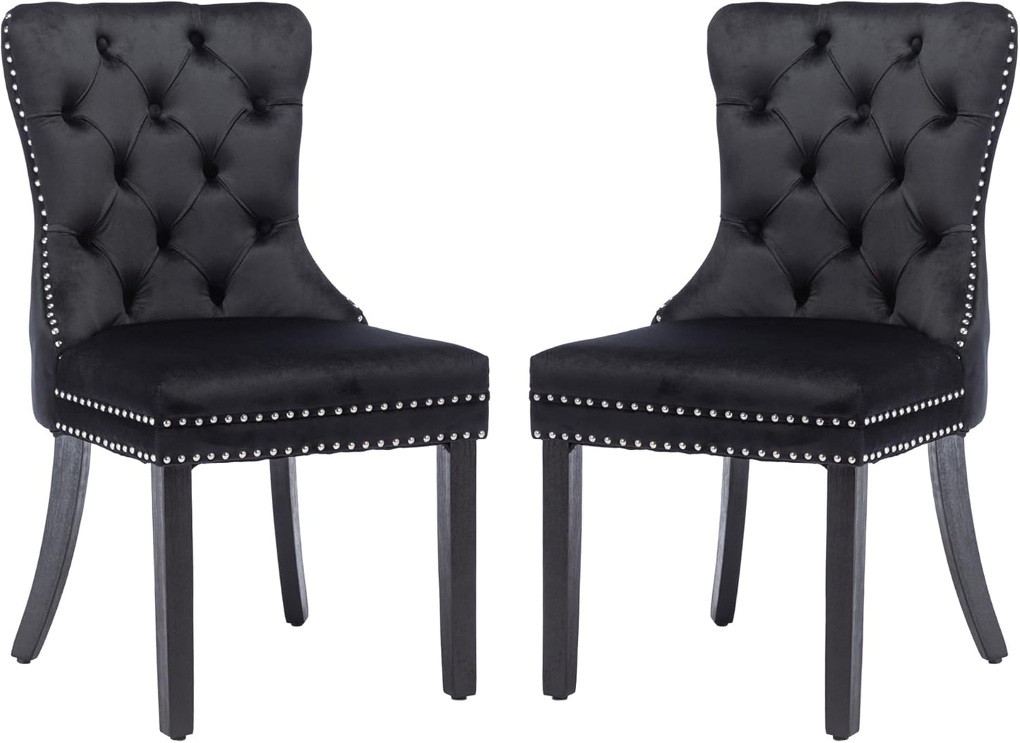 KCC Velvet Dining Chairs Set of 2 for Modern Kitchen Style