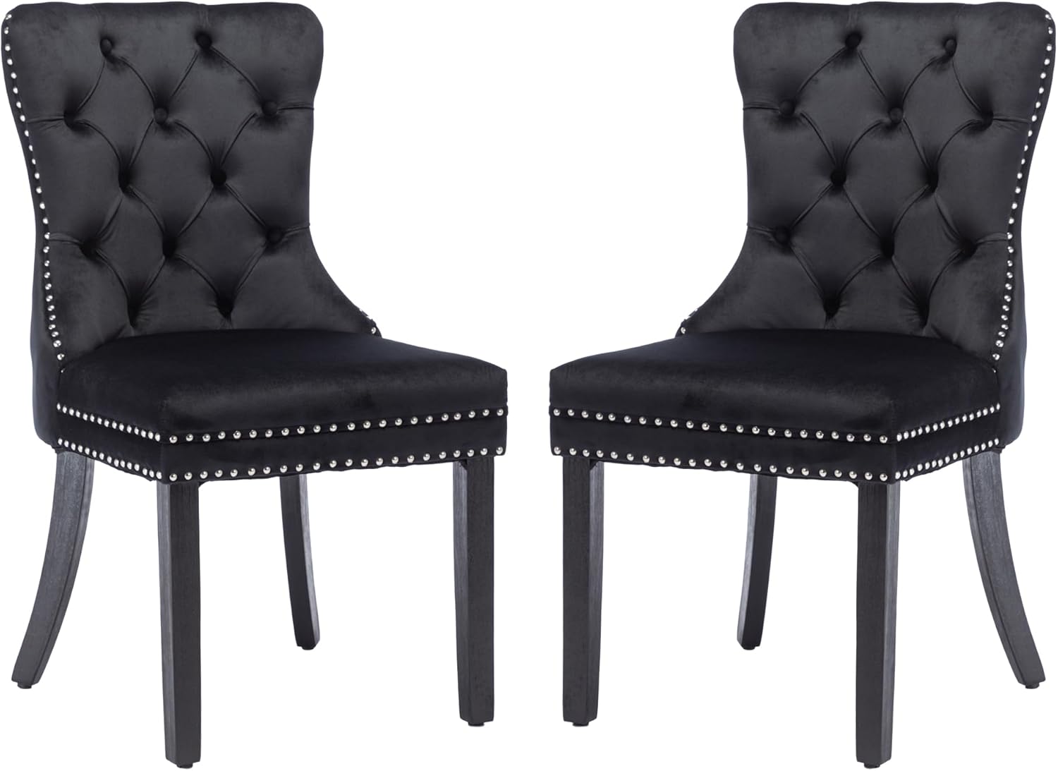 KCC Velvet Dining Chairs Set of 2 for Modern Kitchen Style