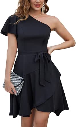Elegant One Shoulder Cocktail Dress for Summer Weddings