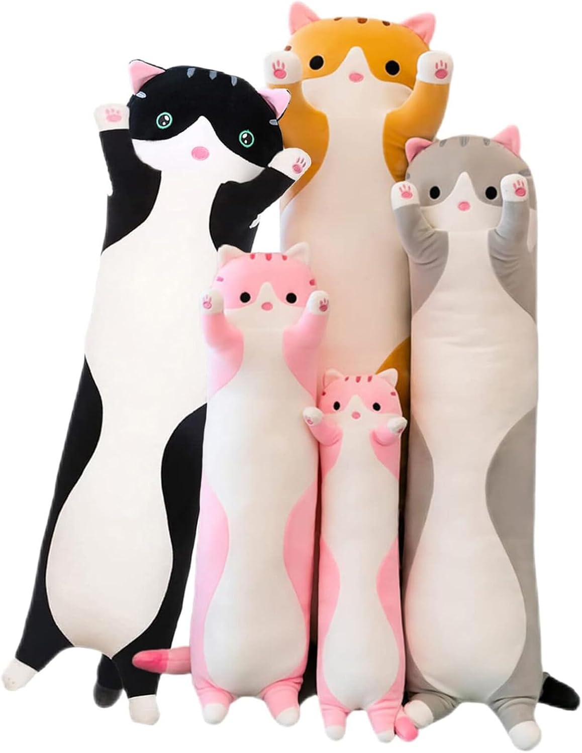 Long Cat Plush Pillow Soft Hugging Pillow for Kids and Adults