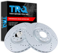 Front Brake Rotor Set G Coated Vented Drilled and Slotted