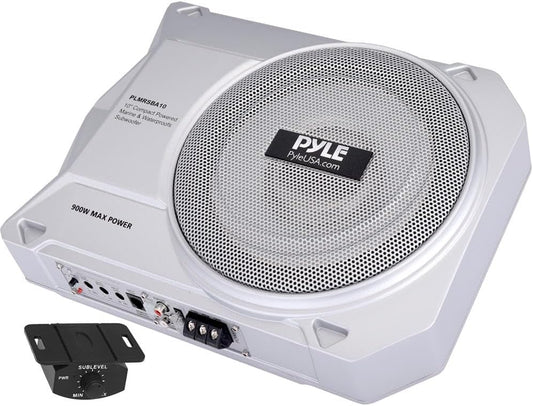 Pyle 10-Inch Marine Bass Boost Subwoofer - 900W Amped Compact Car Sub