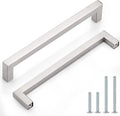 Satin Nickel Square Bar Cabinet Pulls 30 Pack - Modern Stainless Steel