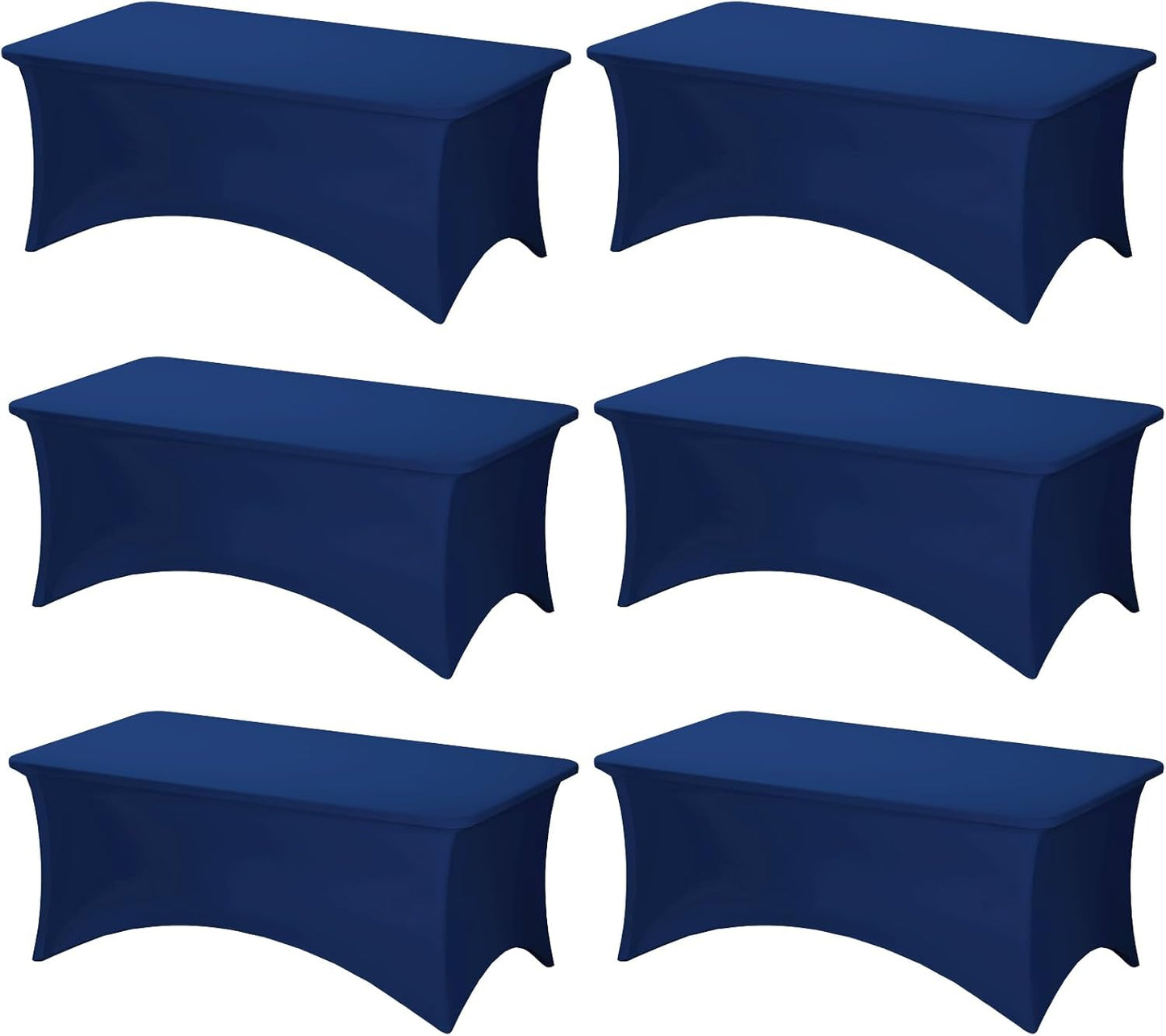 Premium Navy Blue Spandex Table Cloths for 6 Foot Tables