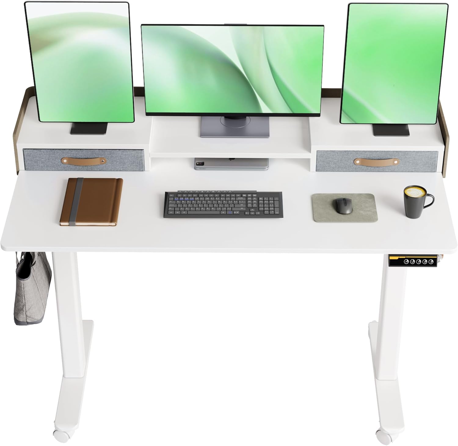 Height-Adjustable Standing Desk with Drawers - YDN