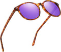 DUCO Polarized Round Sunglasses for Women - Retro UV400