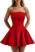 DAAWENXI Women's Strapless Mini Dress - Off Shoulder Party Dress