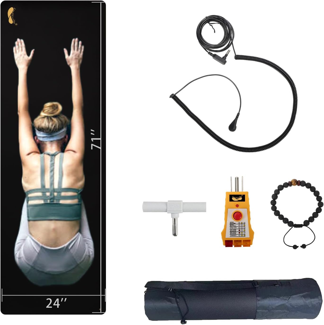 LandKissing Grounding Yoga Mat 71x24 - Relieve Anxiety & Stress