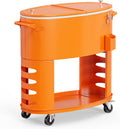 60-Quart Patio Cooler Cart - Rolling Ice Chest with Wheels