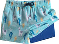 Boys Swim Trunks with Compression Liner - Quick Dry Comfort