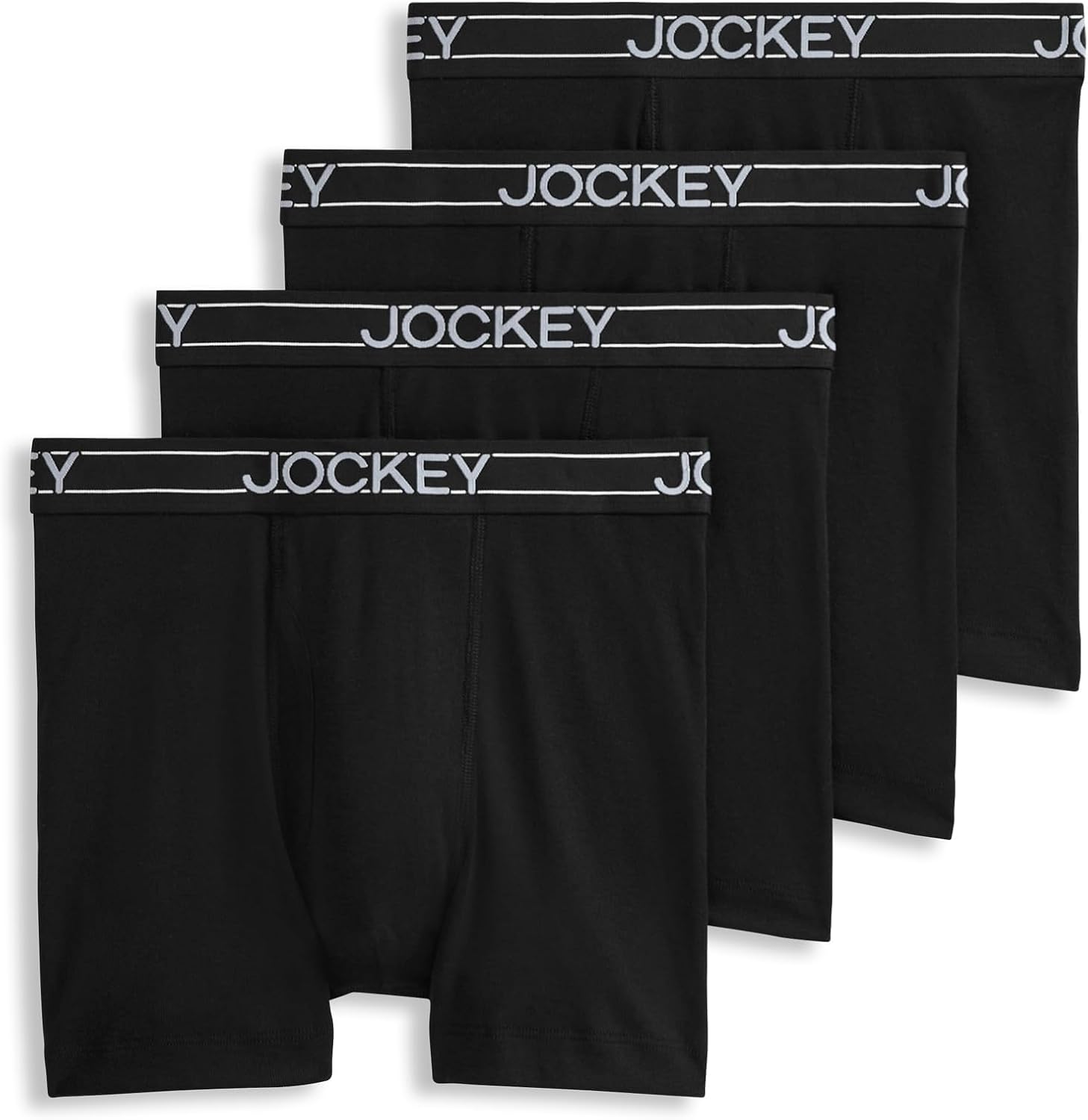 Jockey Men's Lightweight Cotton Blend 5in Boxer Briefs - 4 Pack