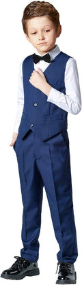 Boys 4-Pieces Slim Fit Suits Set for Formal Occasions