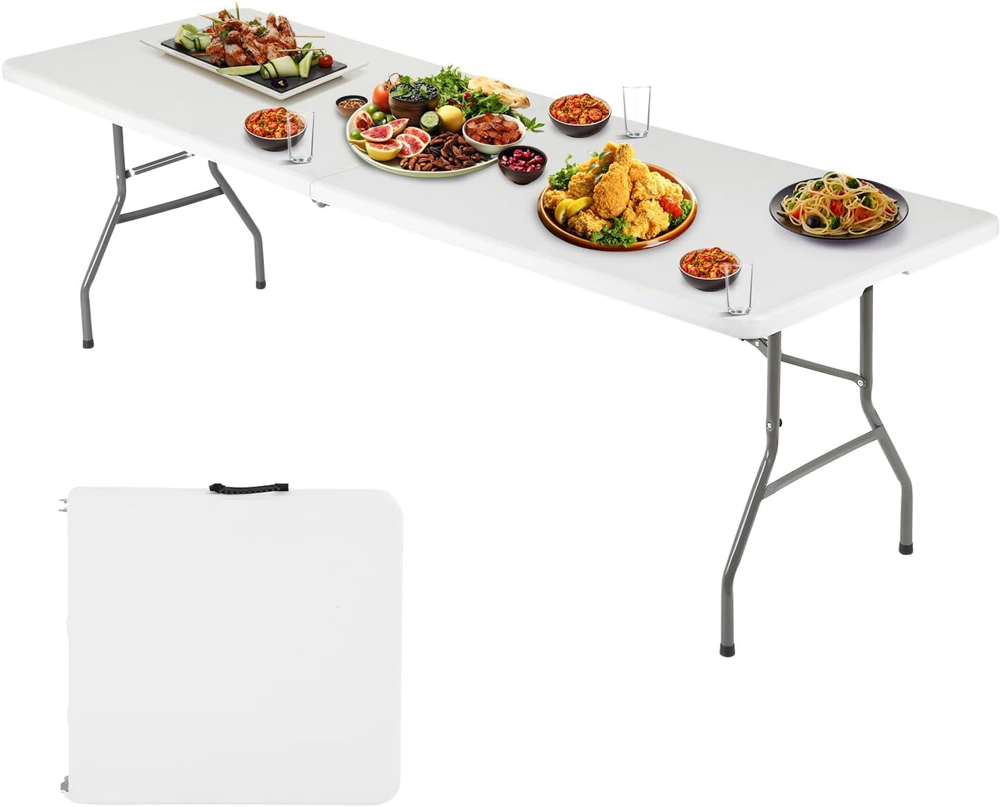FDW 6FT Folding Picnic Table for Outdoor Use - Portable Design