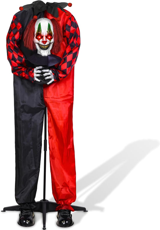 60 Inch Sound Activated Halloween Animatronic Clown for Parties