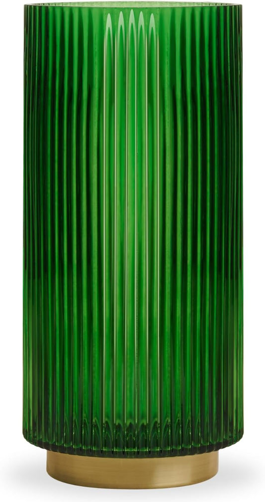 Adele Emerald Green Glass Vase with Gold Base for Home Decor