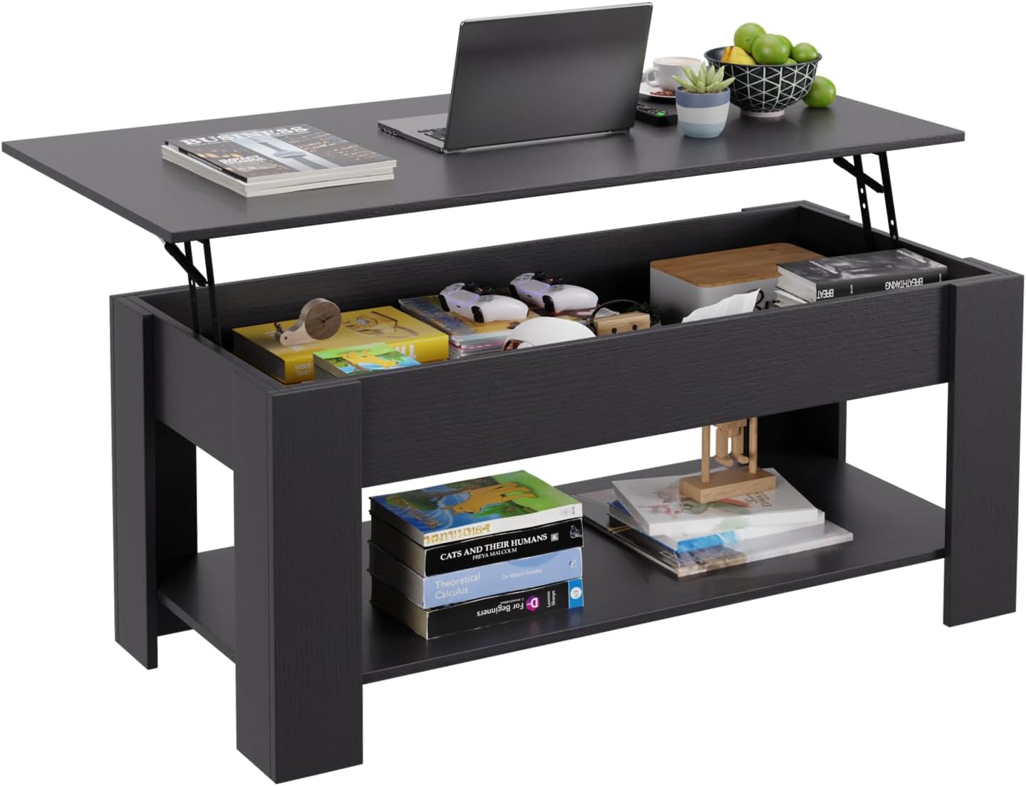 FDW 47 Lift Top Coffee Table with Hidden Storage for Living Room