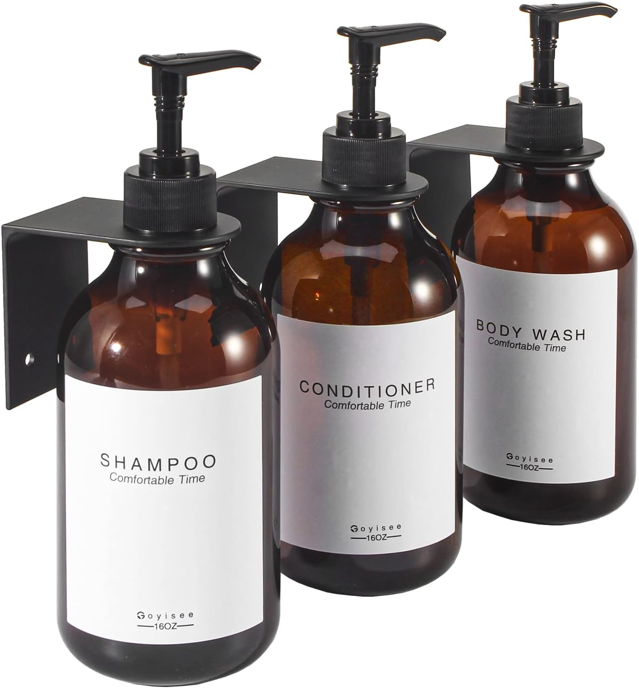 Refillable 3-Chamber Shower Dispenser Set