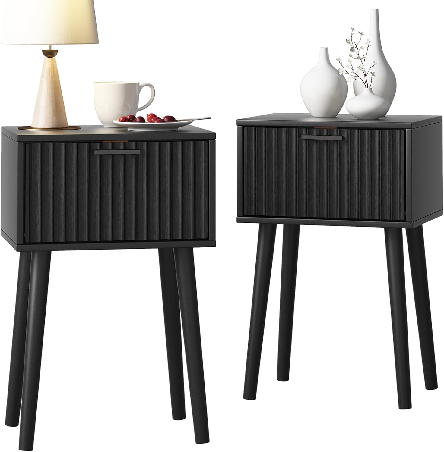 LAATOOREE Nightstands Set of 2 for Modern Bedroom Spaces