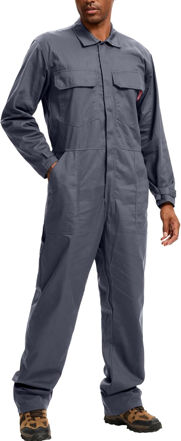 WORK IDEA Men's Coveralls Long Sleeve Cotton Twill Workwear