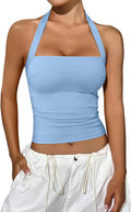REORIA Women's Halter Crop Tank Top for Summer Y2K Style