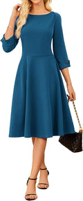 GRACE KARIN Work Dress 3/4 Sleeve Fit and Flare Midi - Office Ready